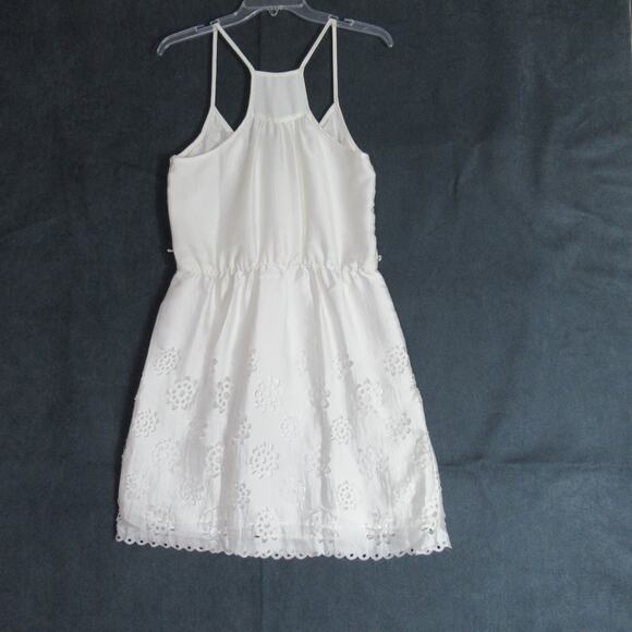 Bisou Bisou Dress Womens Size 6 White Strappy Mini Doily Angelic Sundress Preppy - Picture 6 of 11